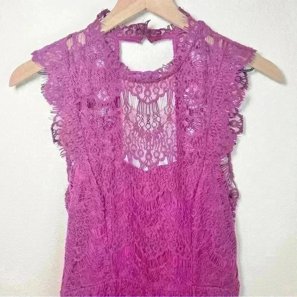 NWT Intimately FREE PEOPLE Women’s Magenta Lace Dress Size Small - Picture 9 of 16